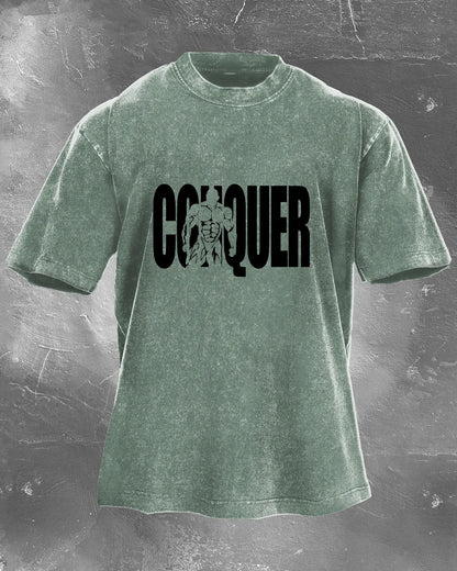 KONQUER HERRES VASKET T-SHIRT