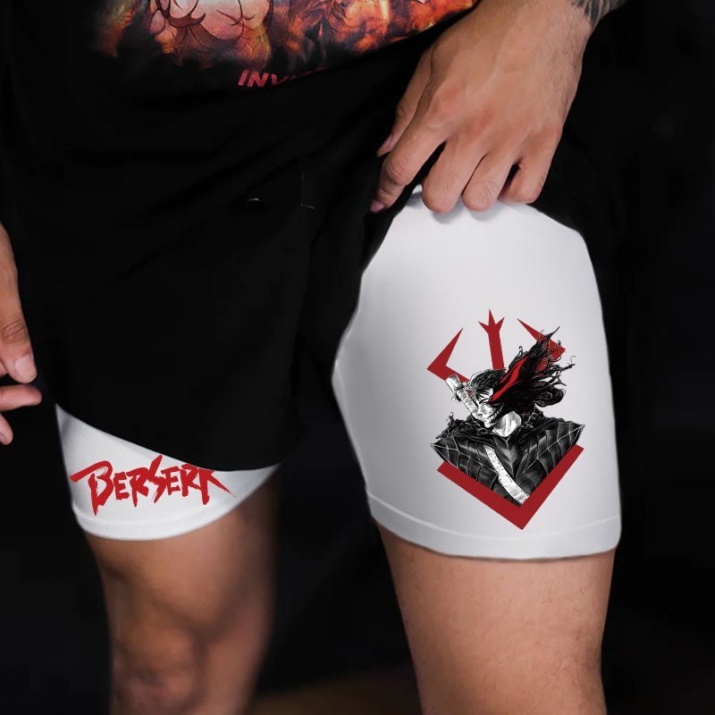 Anime Berserk 2 i 1 treningsshorts