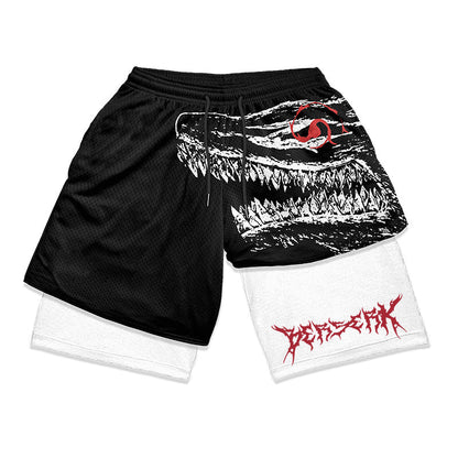Anime Berserk 2 i 1 treningsshorts