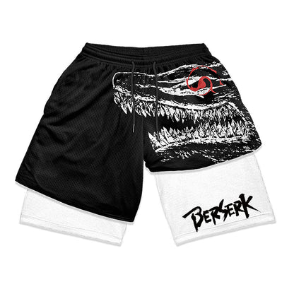 Anime Berserk 2 i 1 treningsshorts