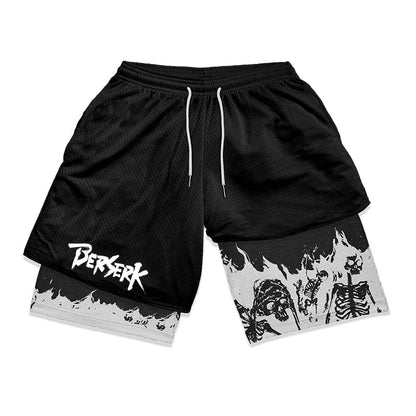 Anime Berserk 2 i 1 treningsshorts