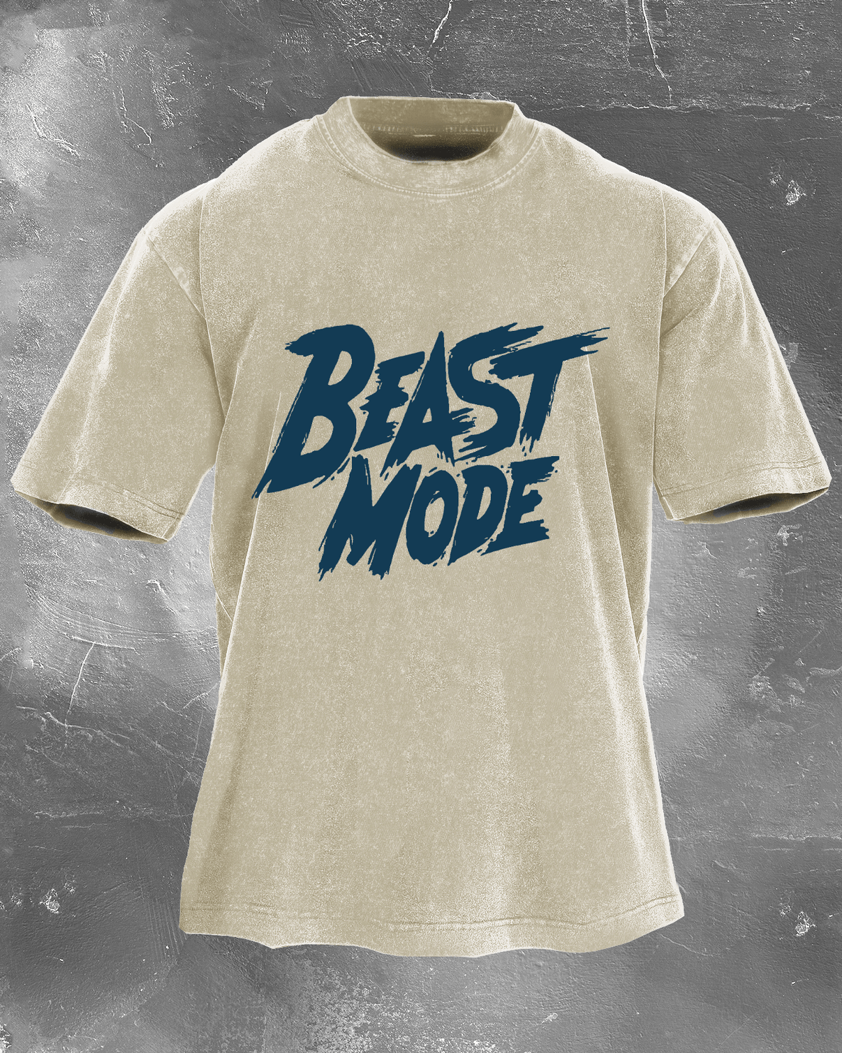 Beast Mode T-skjorte med vasket effekt for menn - Gymfit