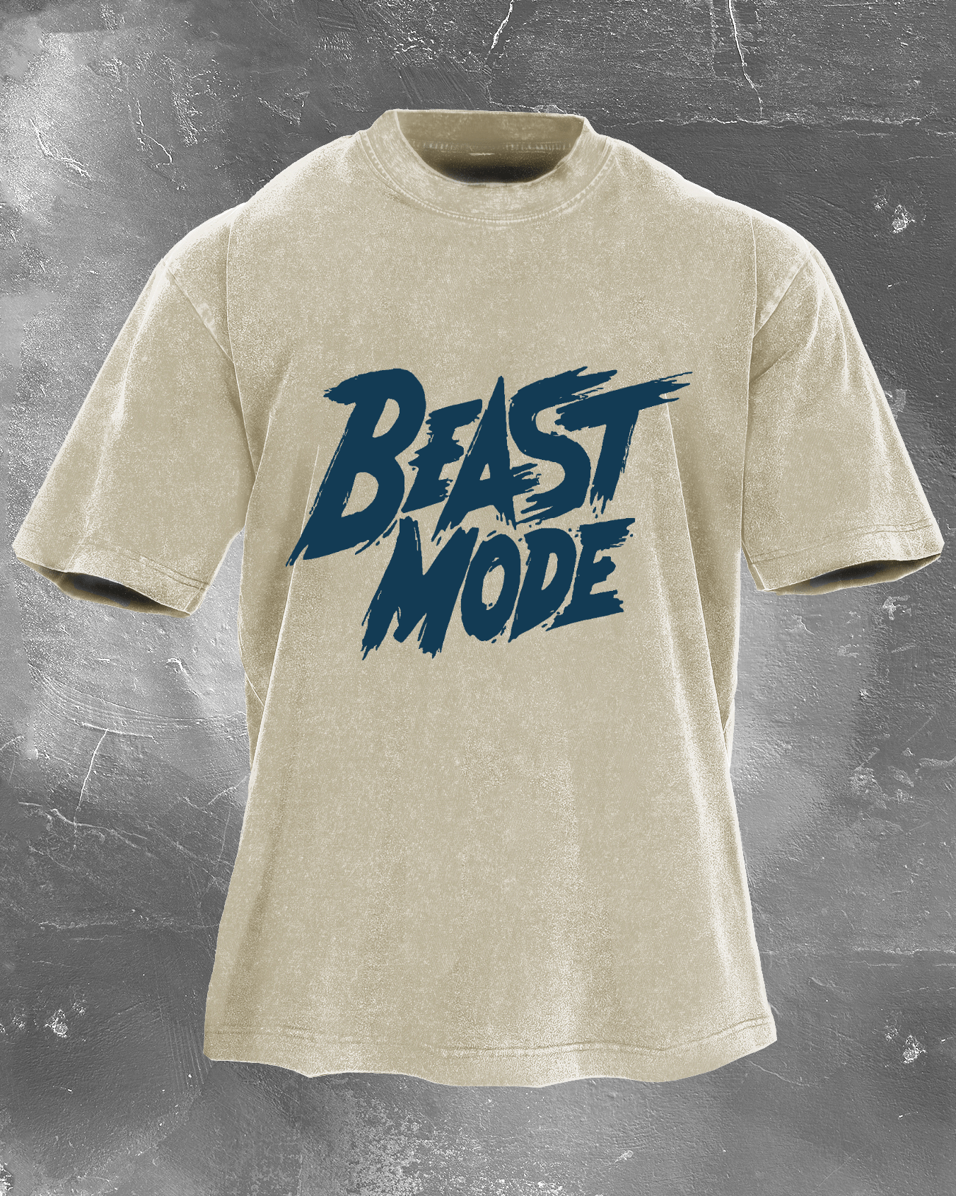 Beast Mode T-skjorte med vasket effekt for menn - Gymfit