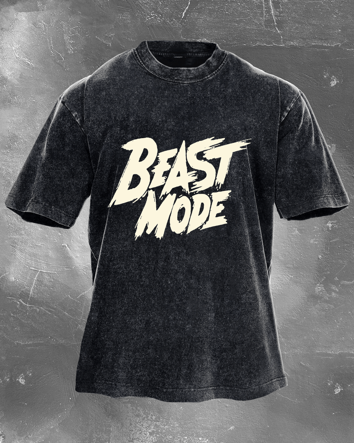 alt
Beast Mode herre-T-skjorte med vasket effekt - Gymfit