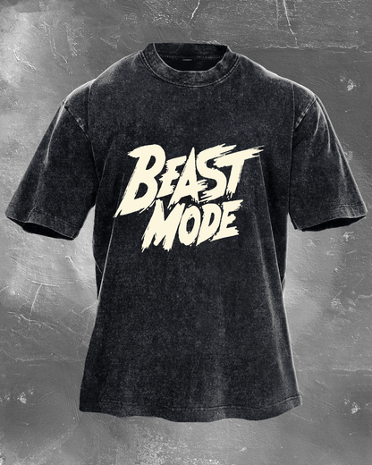 alt
Beast Mode herre-T-skjorte med vasket effekt - Gymfit