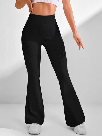 Ribbede sømløse flare leggings