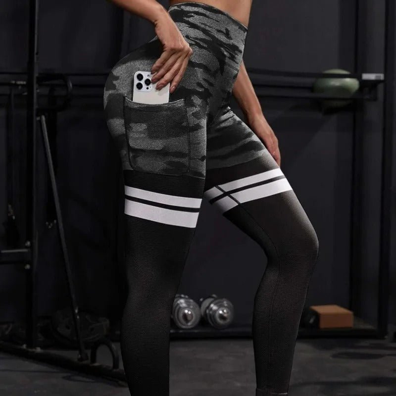 Leggings med kamostriper - Gymfit