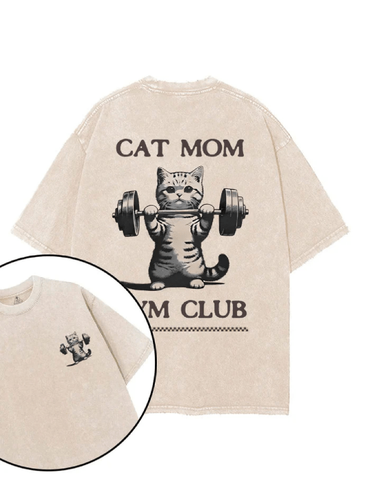 CAT MOM GYM CLUB T-SKJORTE - Gymfit
