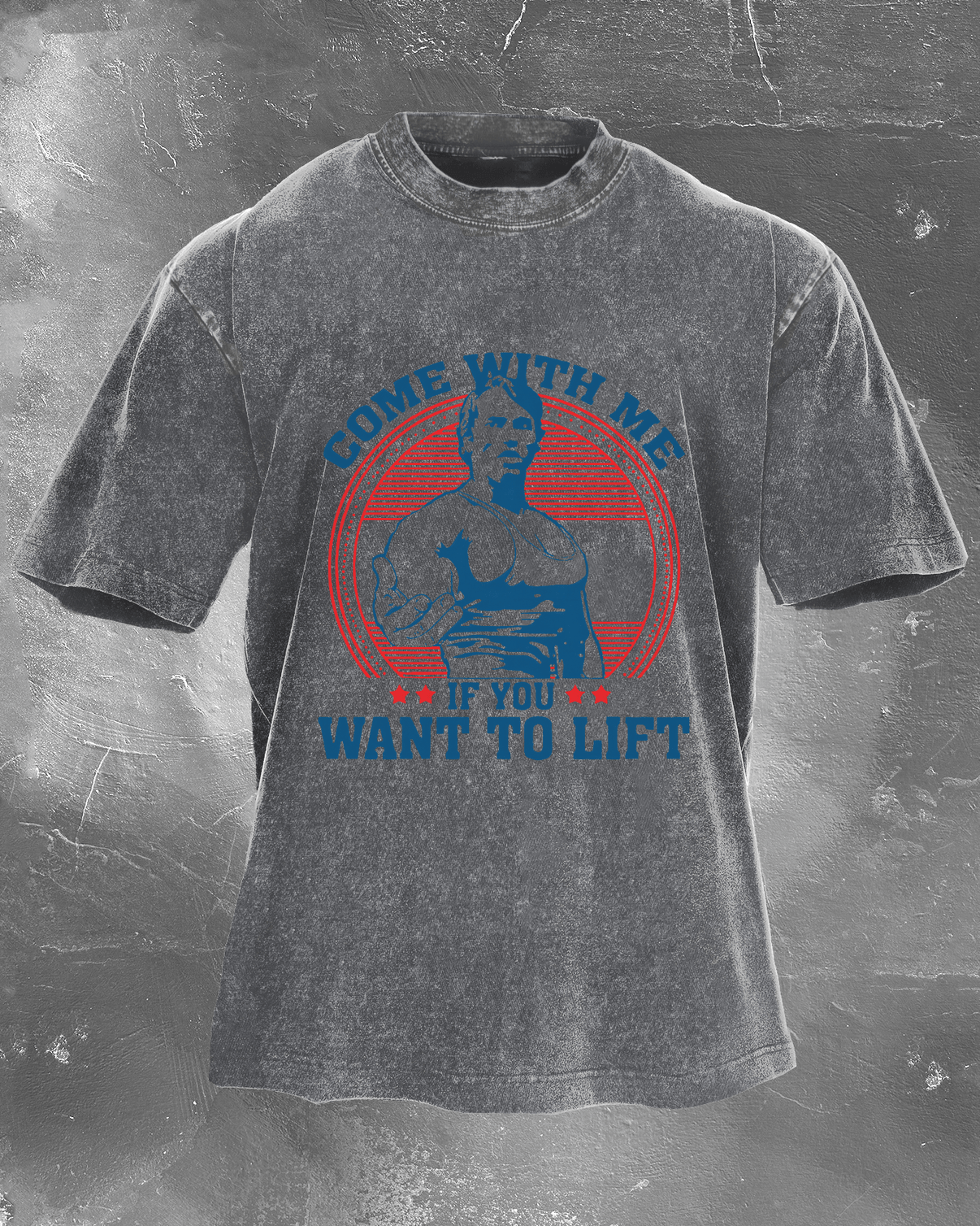 Kom med meg hvis du vil løfte Men's washed T-shirt - Gymfit