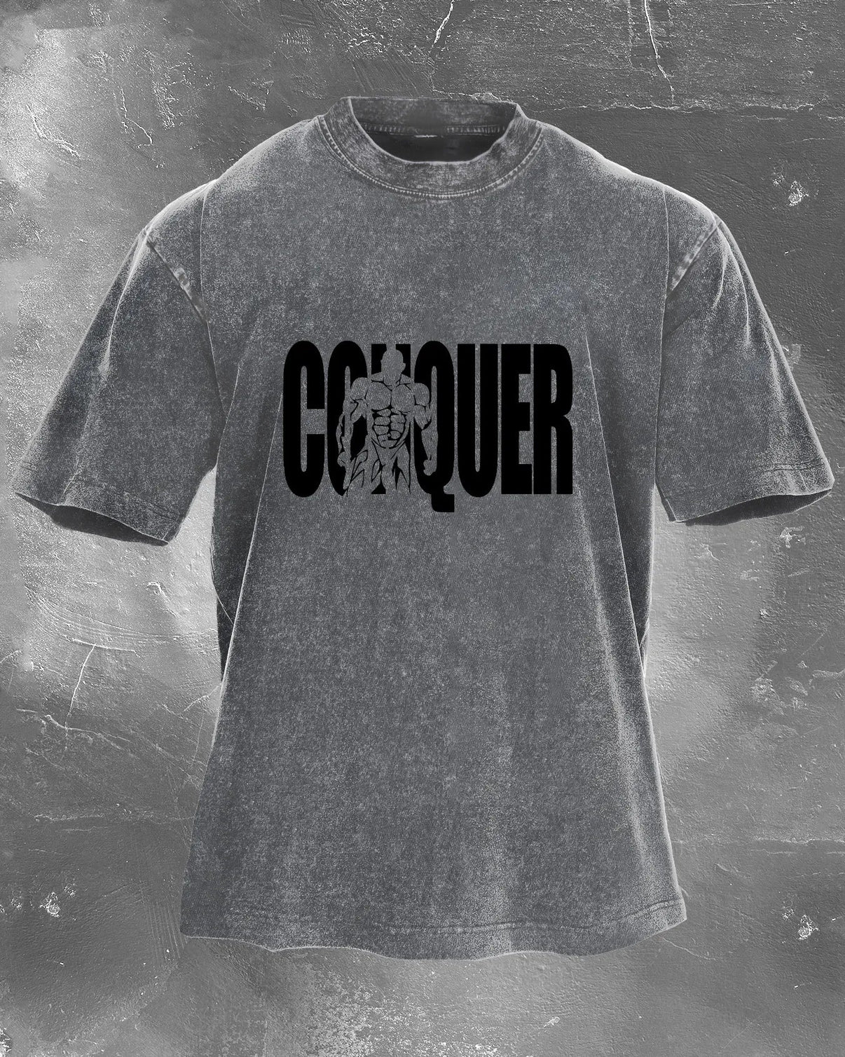 CONQUER MENNS VASKET T-SKJORTE - Gymfit