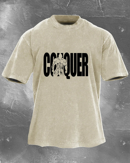 CONQUER Herre vasket T-skjorte - Gymfit