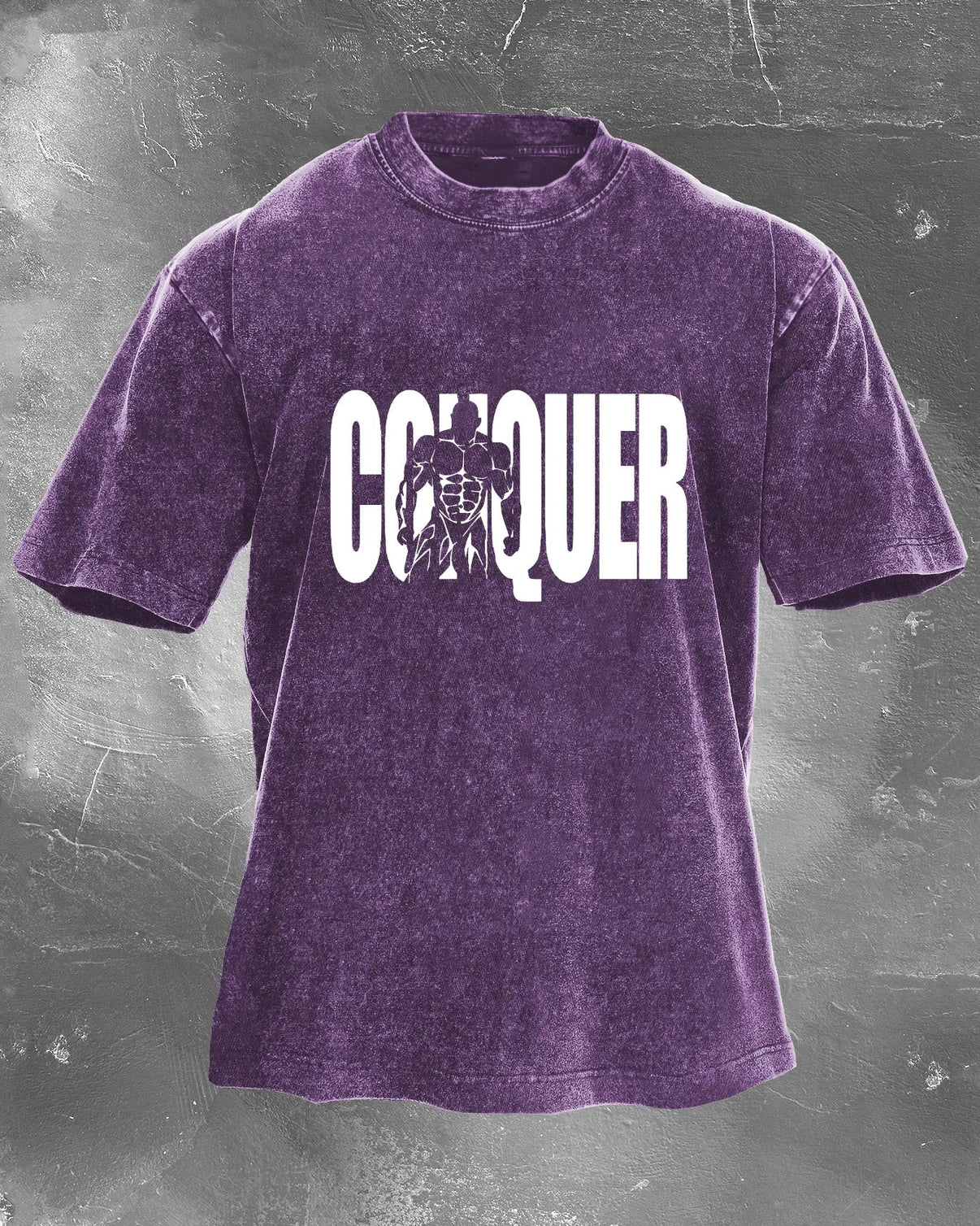 CONQUER HERRE WASHED T-SHIRT - Gymfit