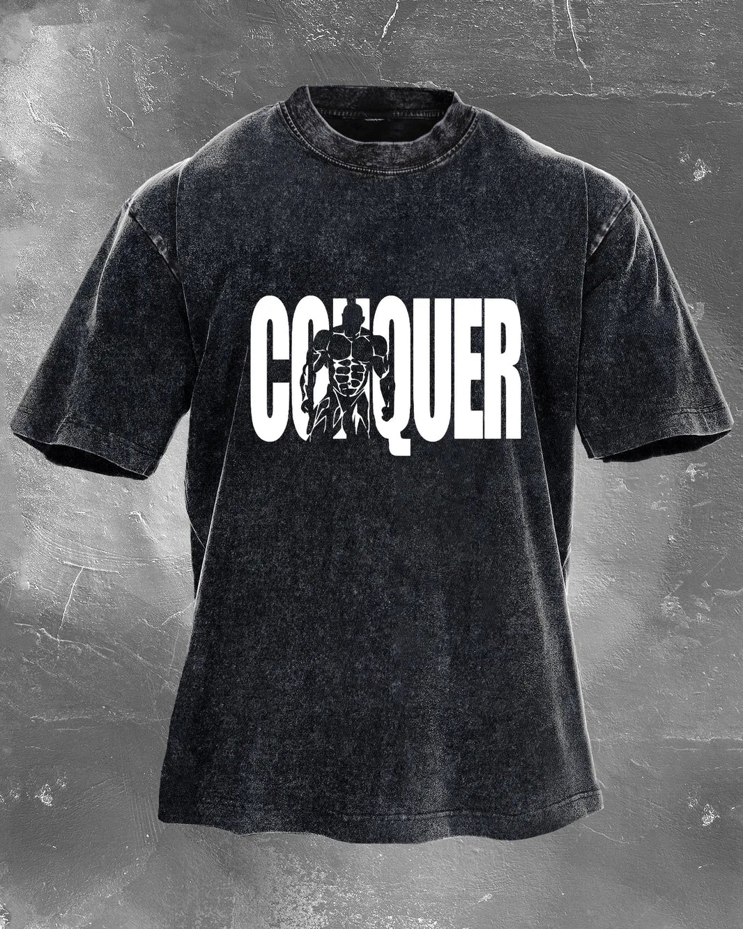 CONQUER MENNS VASKETE T-SKJORTE - Gymfit
