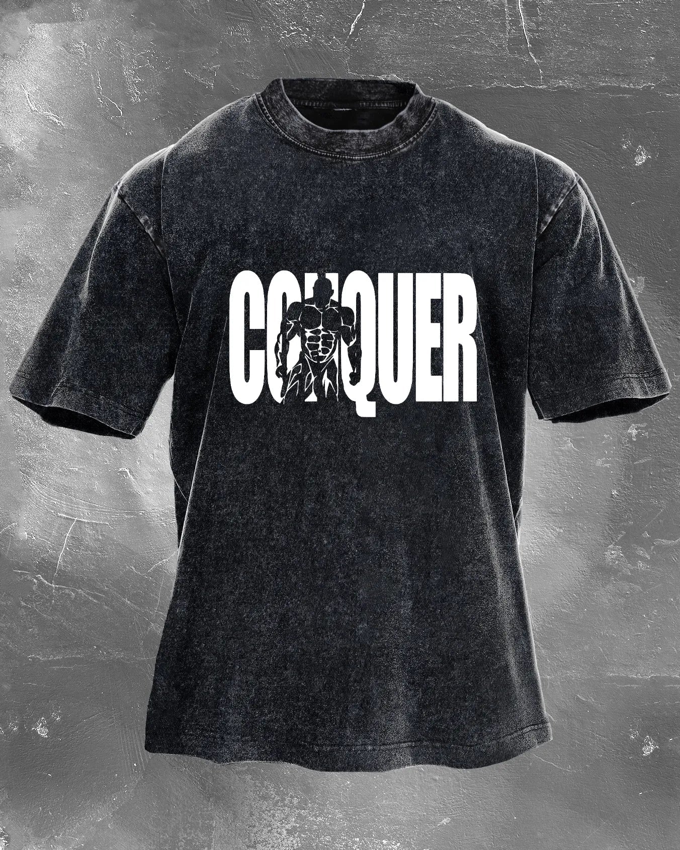 CONQUER MENNS VASKETE T-SKJORTE - Gymfit