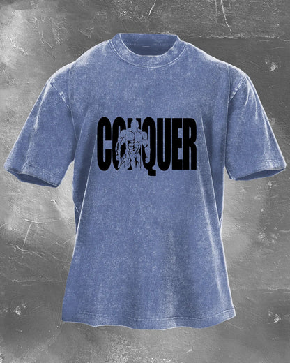CONQUER HERRE VASKET T-SKJORTE - Gymfit