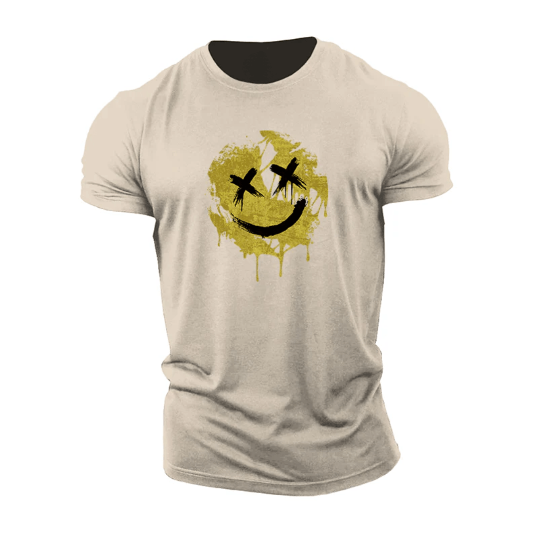 T-skjorte med sprukket smiley - Gymfit