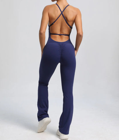 Cross V-rygg Scrunch jumpsuit - Gymfit