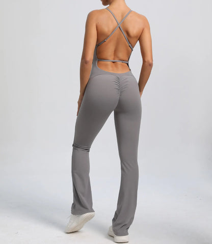 Cross V - ryggscrunch jumpsuit - Gymfit