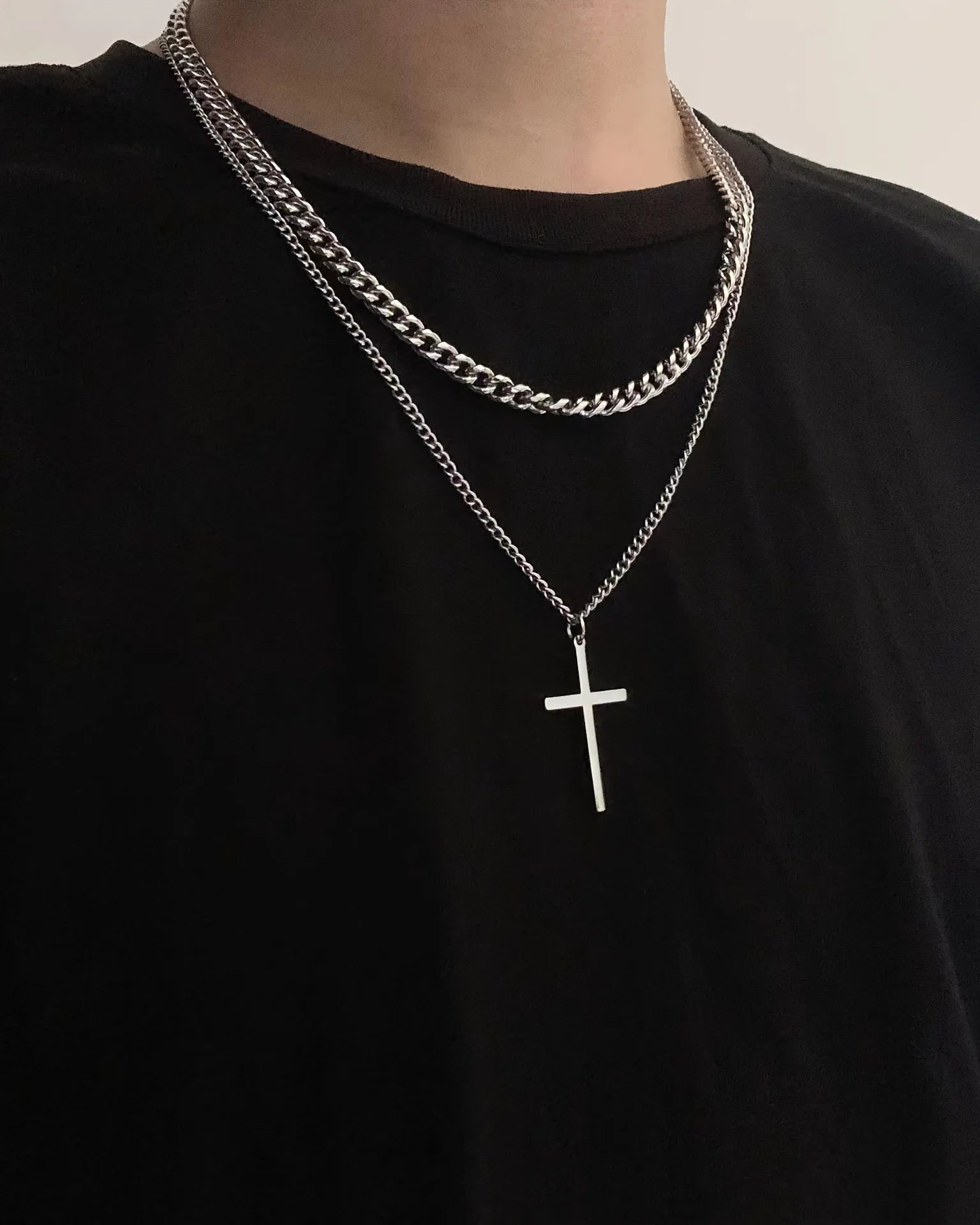 Cuban Double Cross halskjede - Gymfit