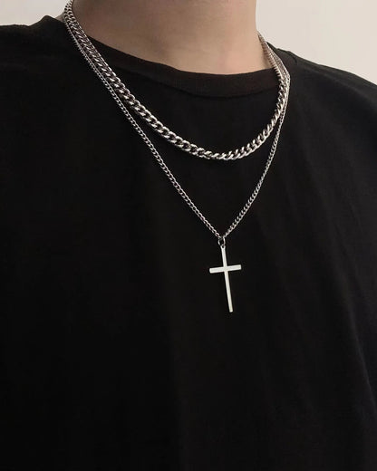 Cuban Double Cross halskjede - Gymfit