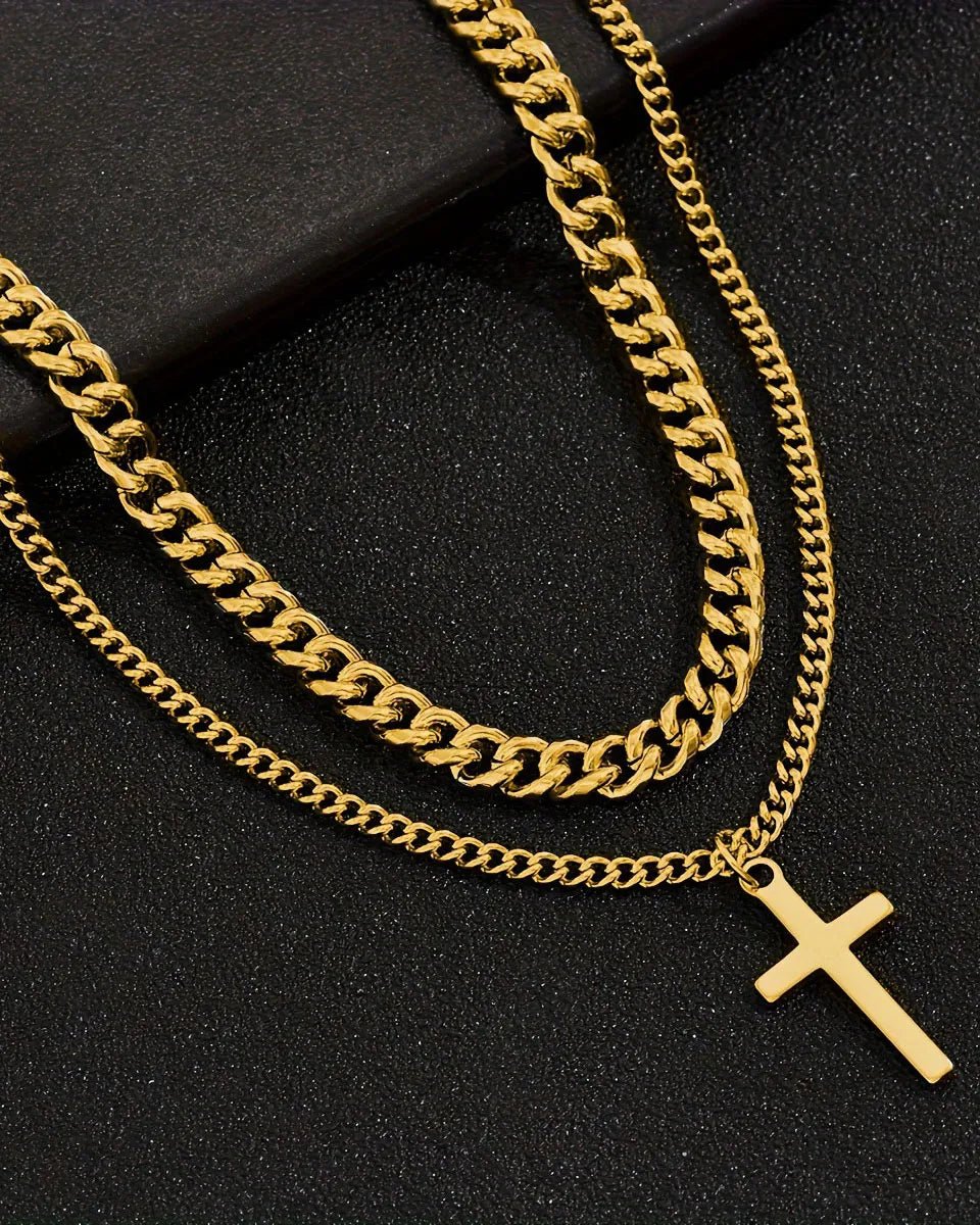 Cuban Double Cross Halskjede - Gymfit