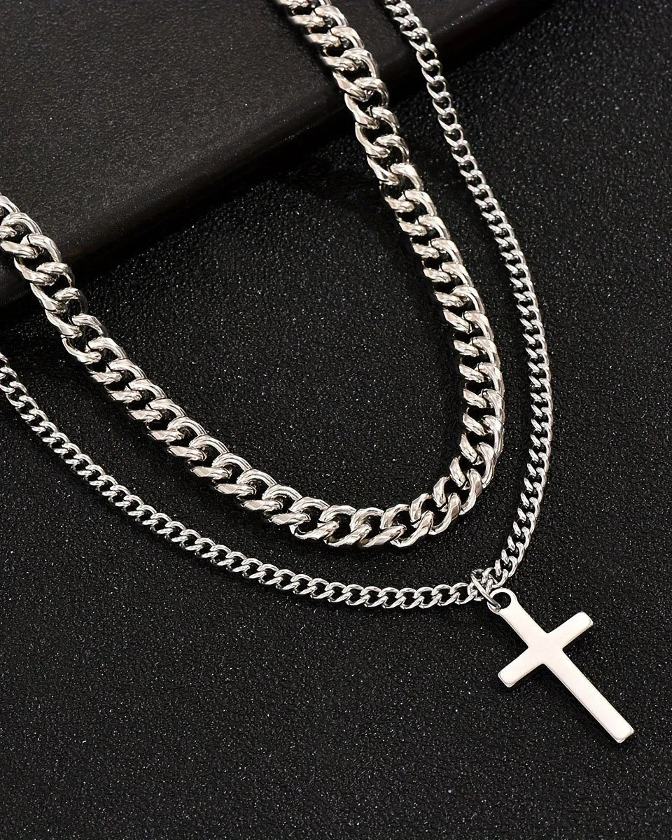 Cuban Double Cross-halskjede - Gymfit