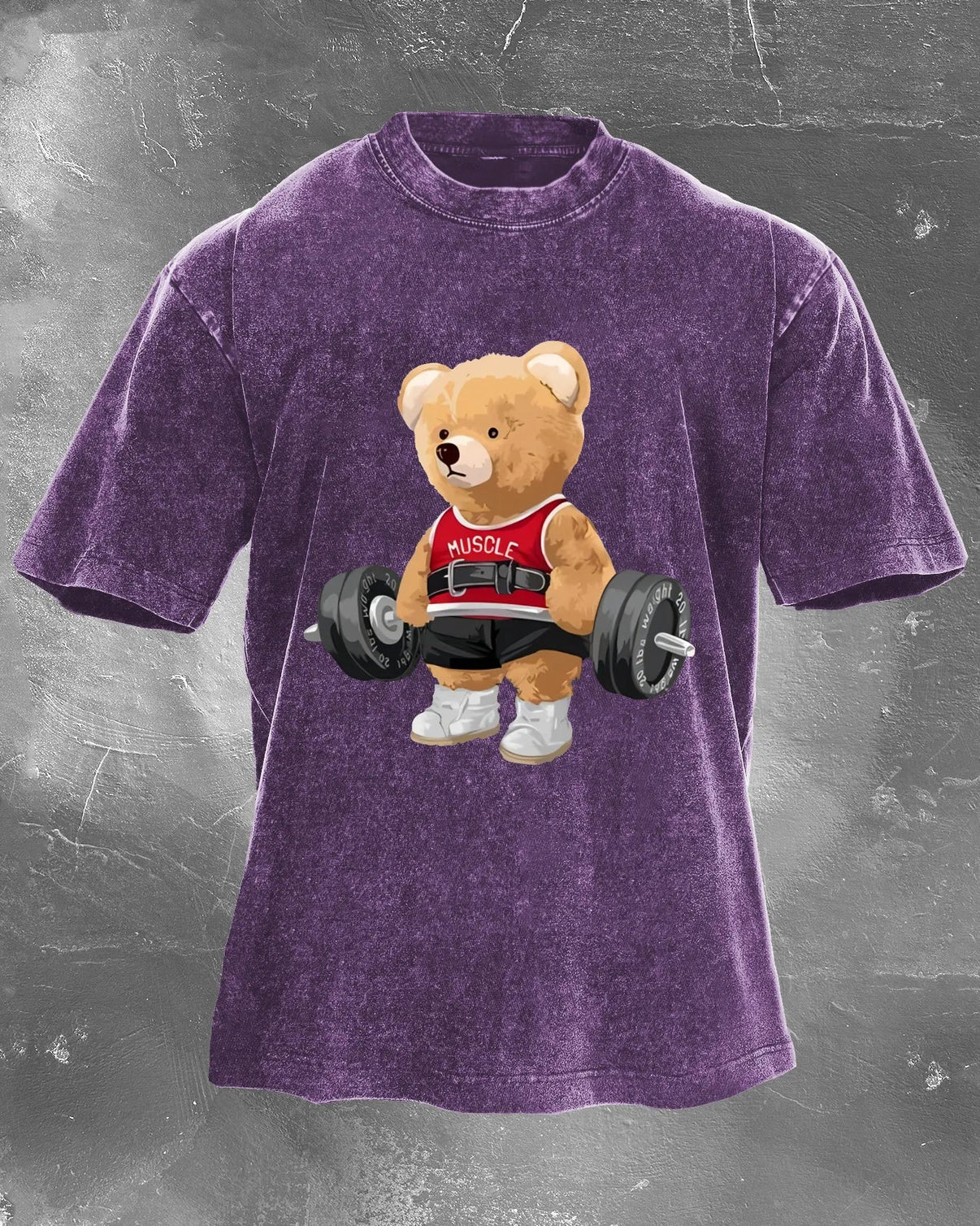 CUTE BEAR LIFTING T-SKJORTE I VASKET LOOK FOR MENN - Gymfit