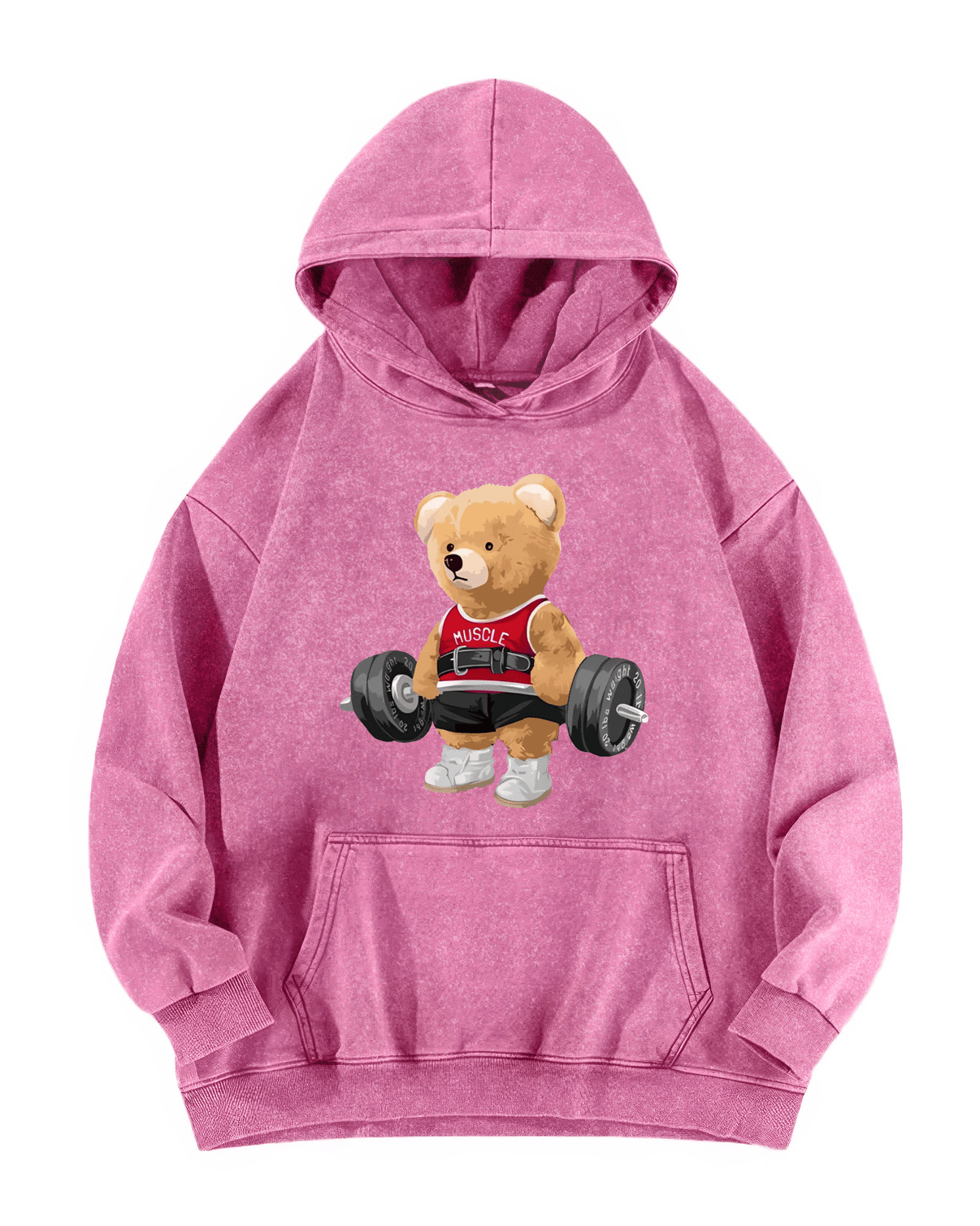 SØT VASKET HOODIE MED BAMSEN - Gymfit