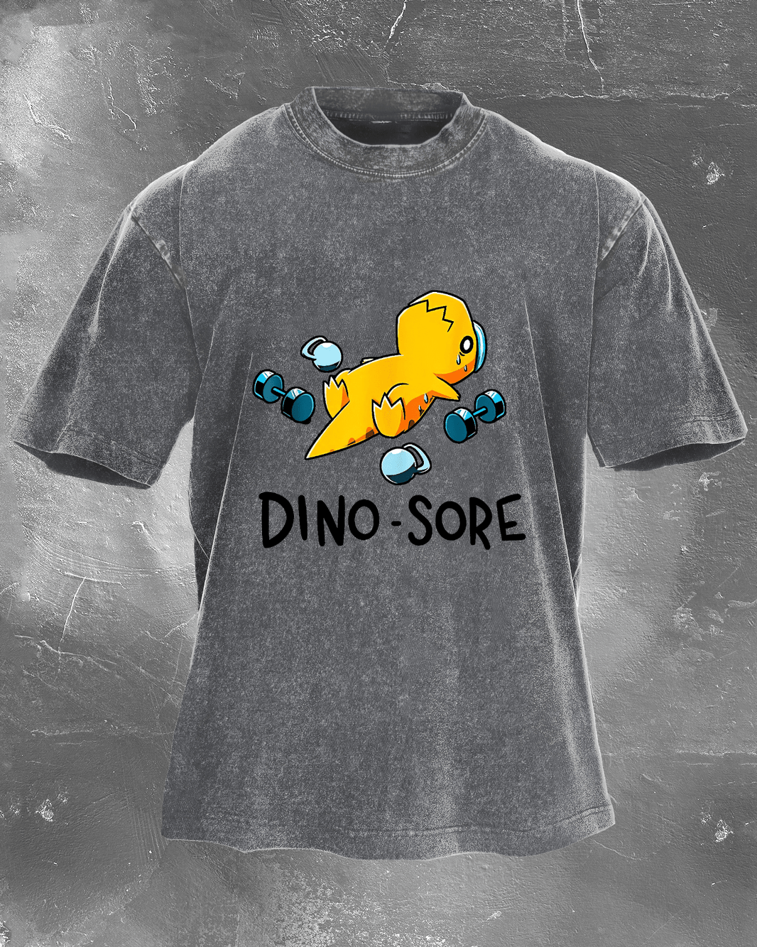 DINO - SORE Vasket T-skjorte - Gymfit