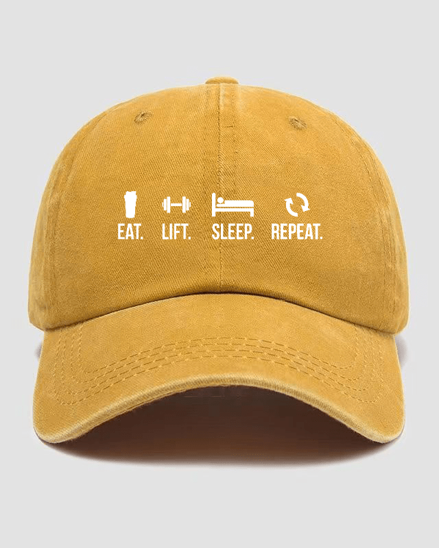 EAT LIFT SLEEP REPEAT Vasket caps - Gymfit