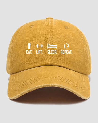 EAT LIFT SLEEP REPEAT Vasket caps - Gymfit