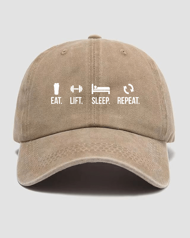 EAT LIFT SLEEP REPEAT Vasket caps - Gymfit