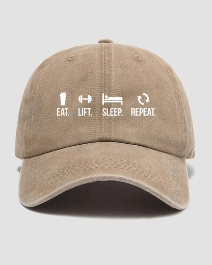 EAT LIFT SLEEP REPEAT Vasket caps - Gymfit