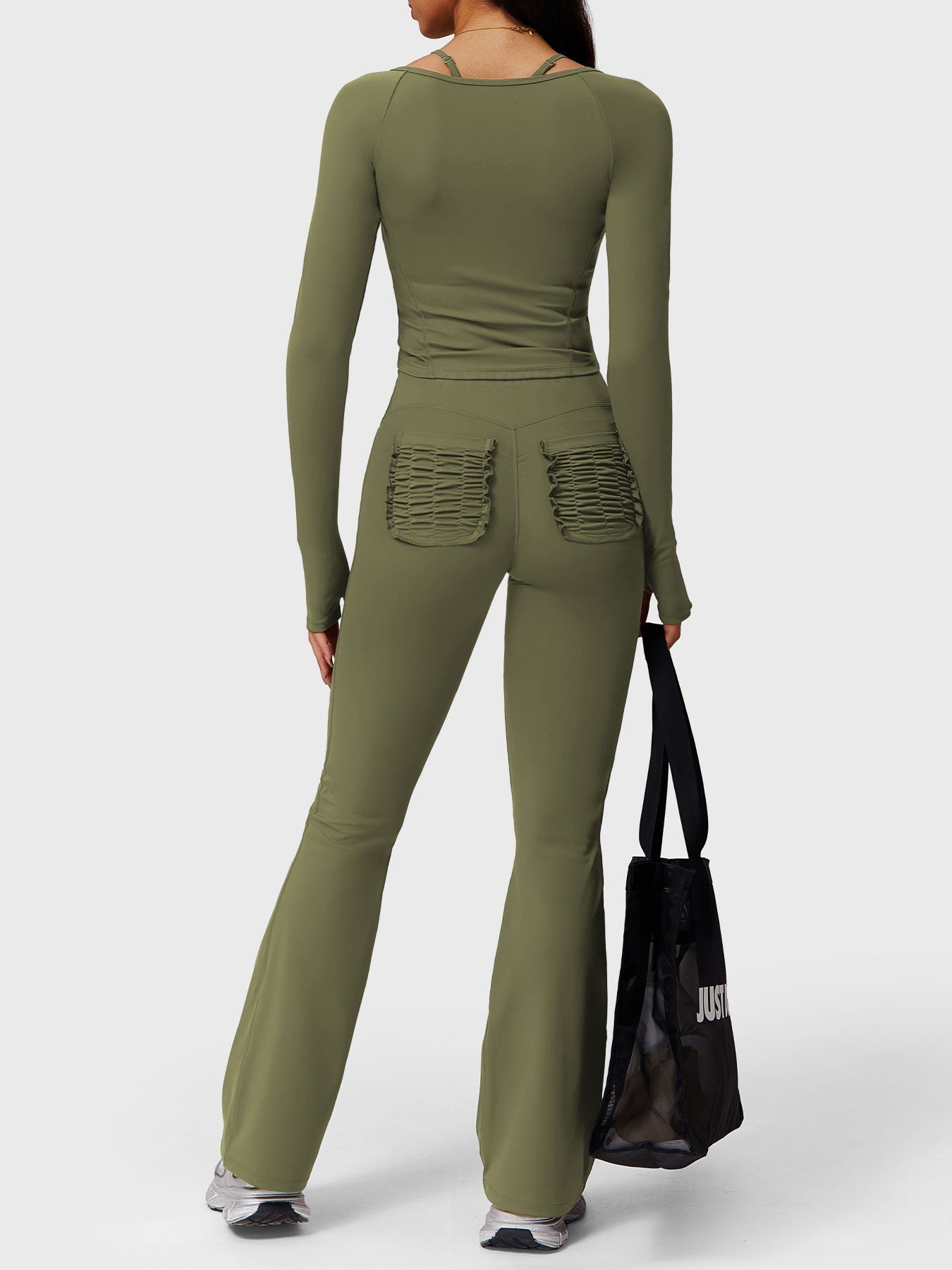 Elise leggings med volanglommer og utsving - Gymfit
