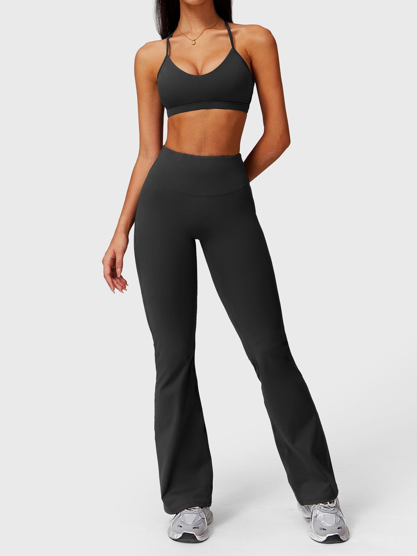 Elise leggings med volang, lommer og utsvingt benvidde - Gymfit