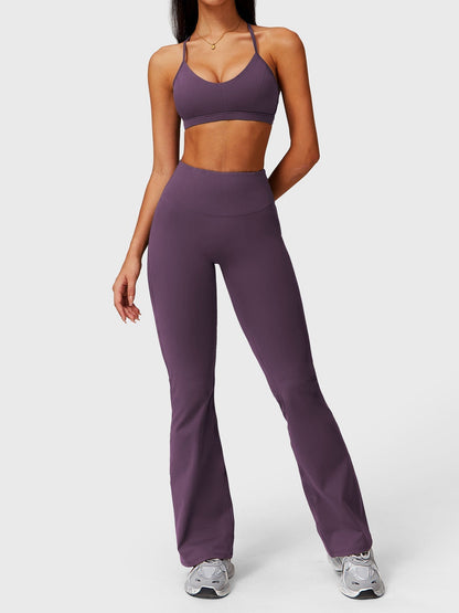 Elise leggings med rysje, lommer og sleng - Gymfit