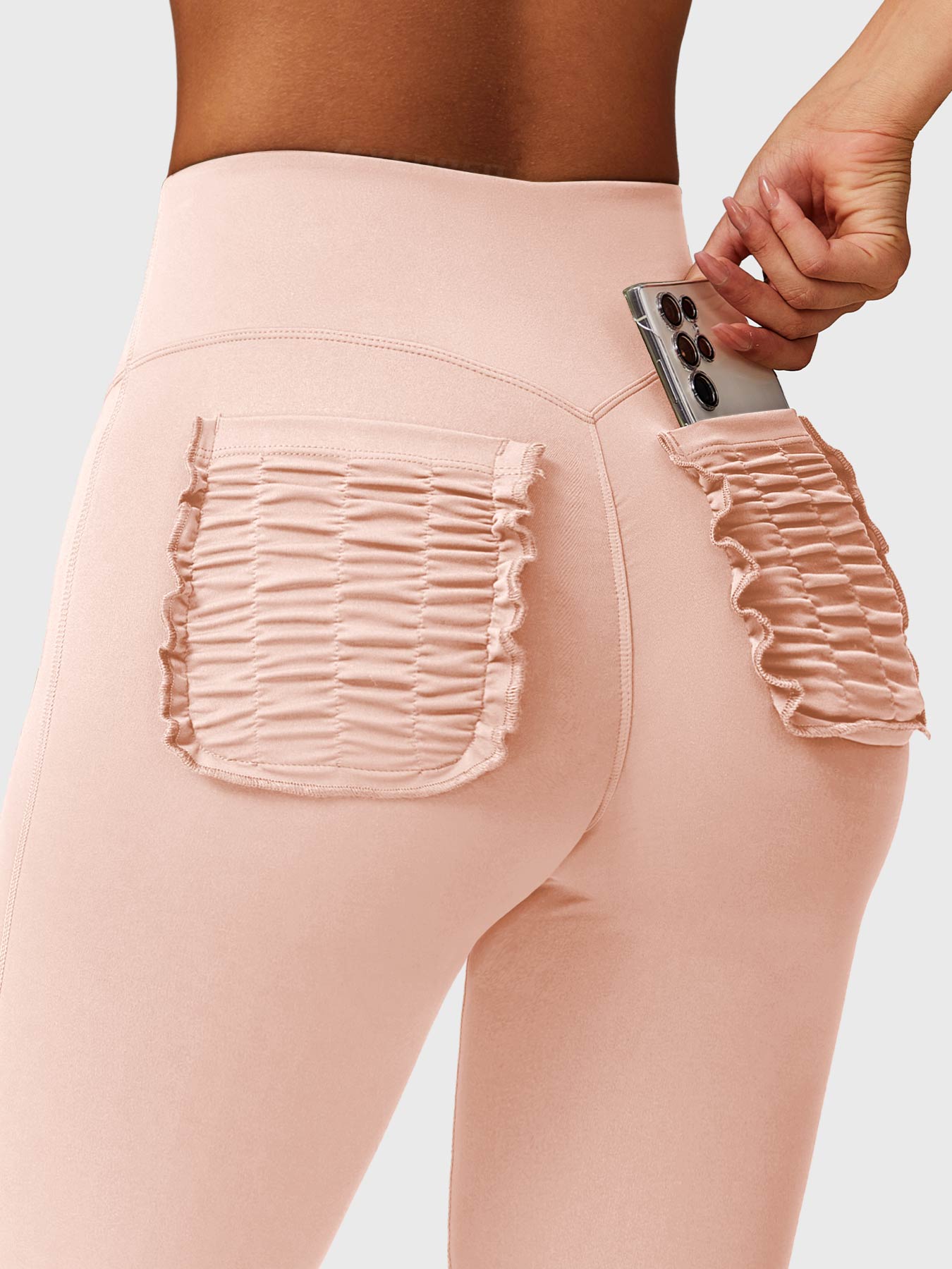 Elise leggings med volang, lommer og sleng - Gymfit