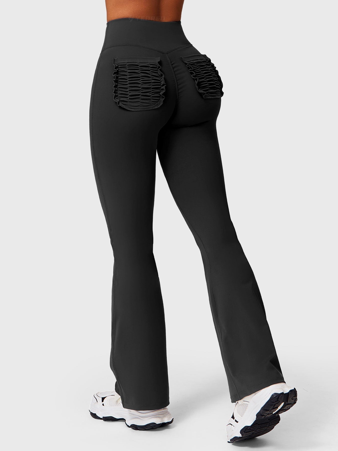Elise leggings med rysjer, lommer og sleng - Gymfit
