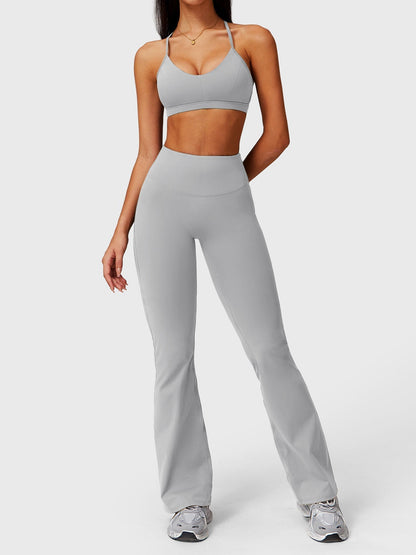 Elise leggings med rysjer, lommer og sleng - Gymfit