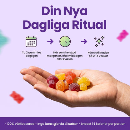 alt
Focus & Calm Mushroom Gummies – 2500mg med Lion’s Mane & Ashwagandha (80 stk) - Gymfit