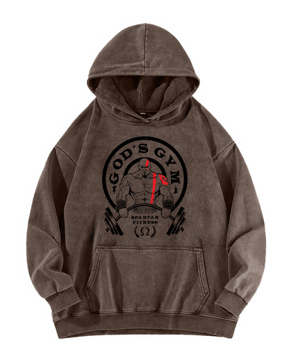 GOD'S GYM WASHED HOODIE - Gymfit