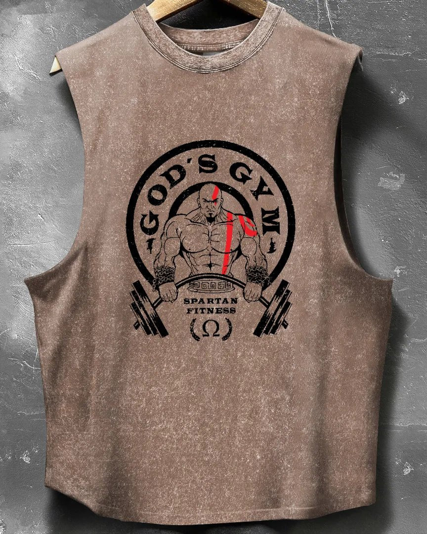GOD'S GYM vaskede ermeløse tanktop - Gymfit