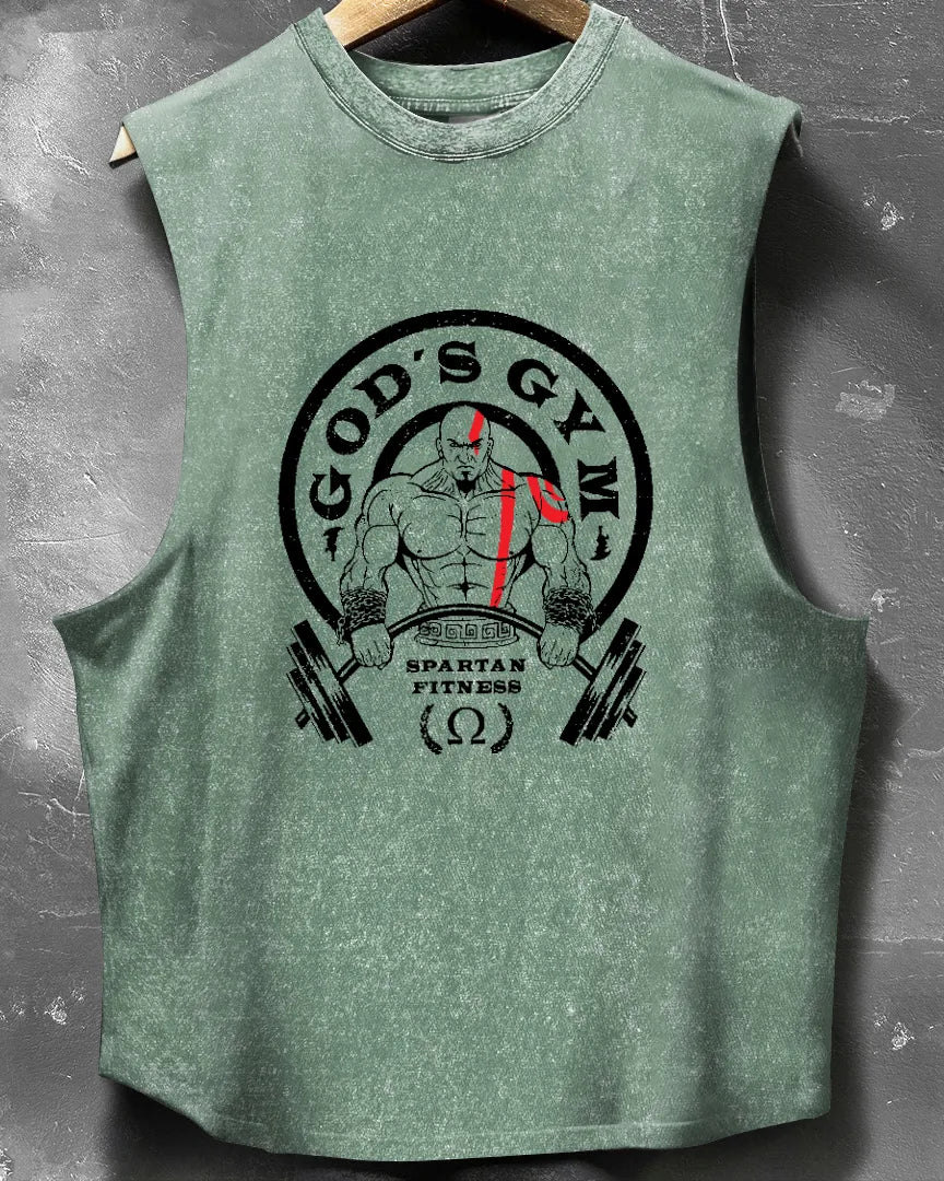 GOD'S GYM VASKET ERMELØS TANKTOPP - Gymfit