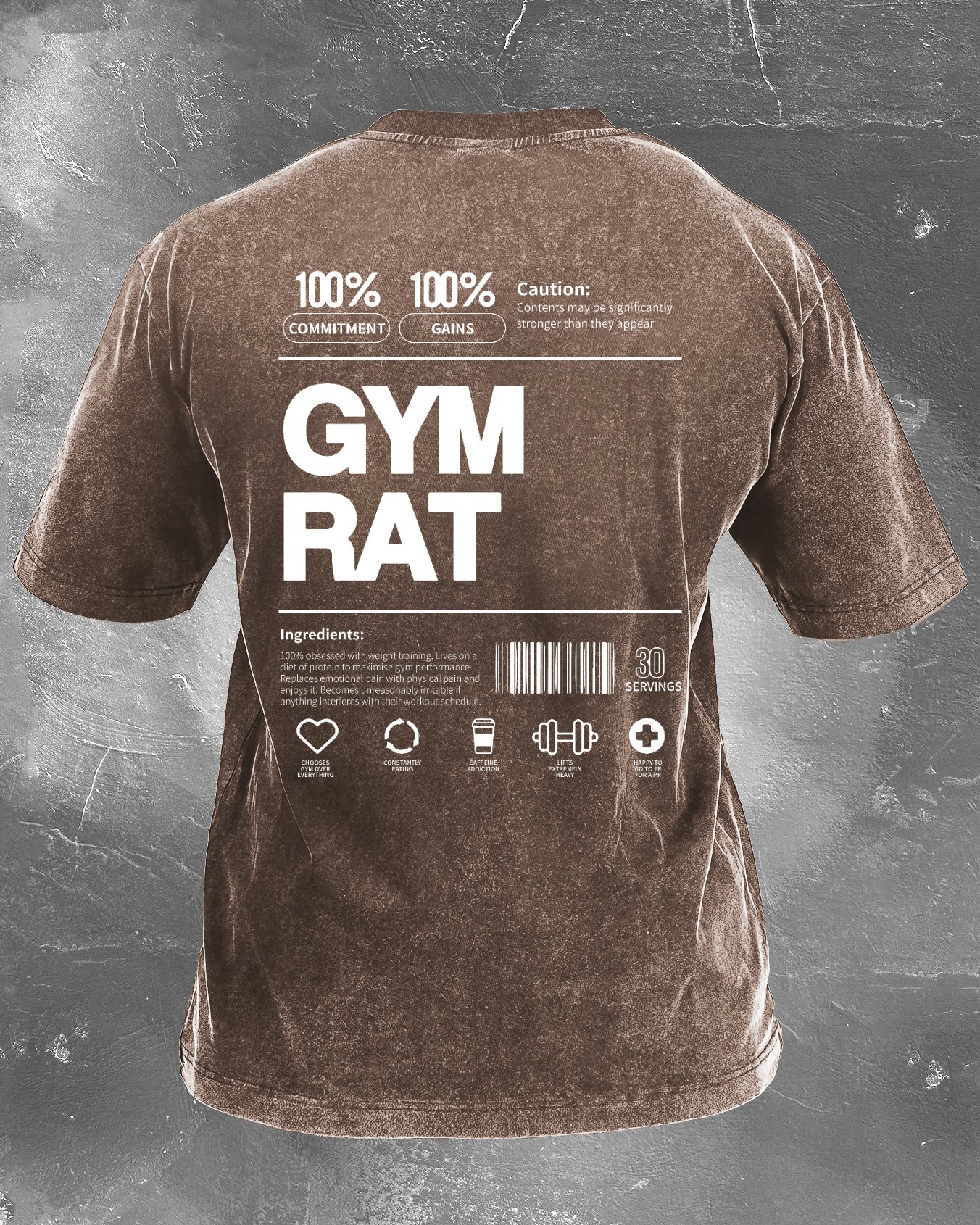 GYM RAT VASKET T-SKJORTE - Gymfit