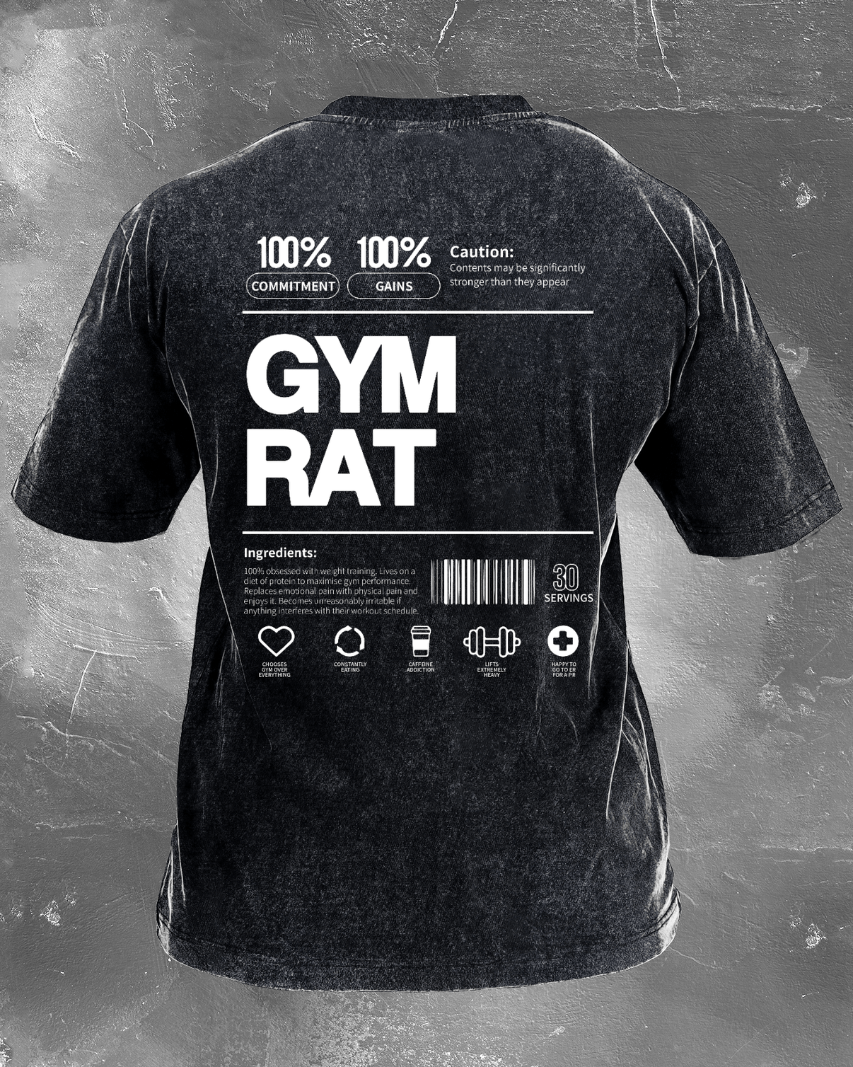 GYM RAT VASKET T-SKJORTE - Gymfit
