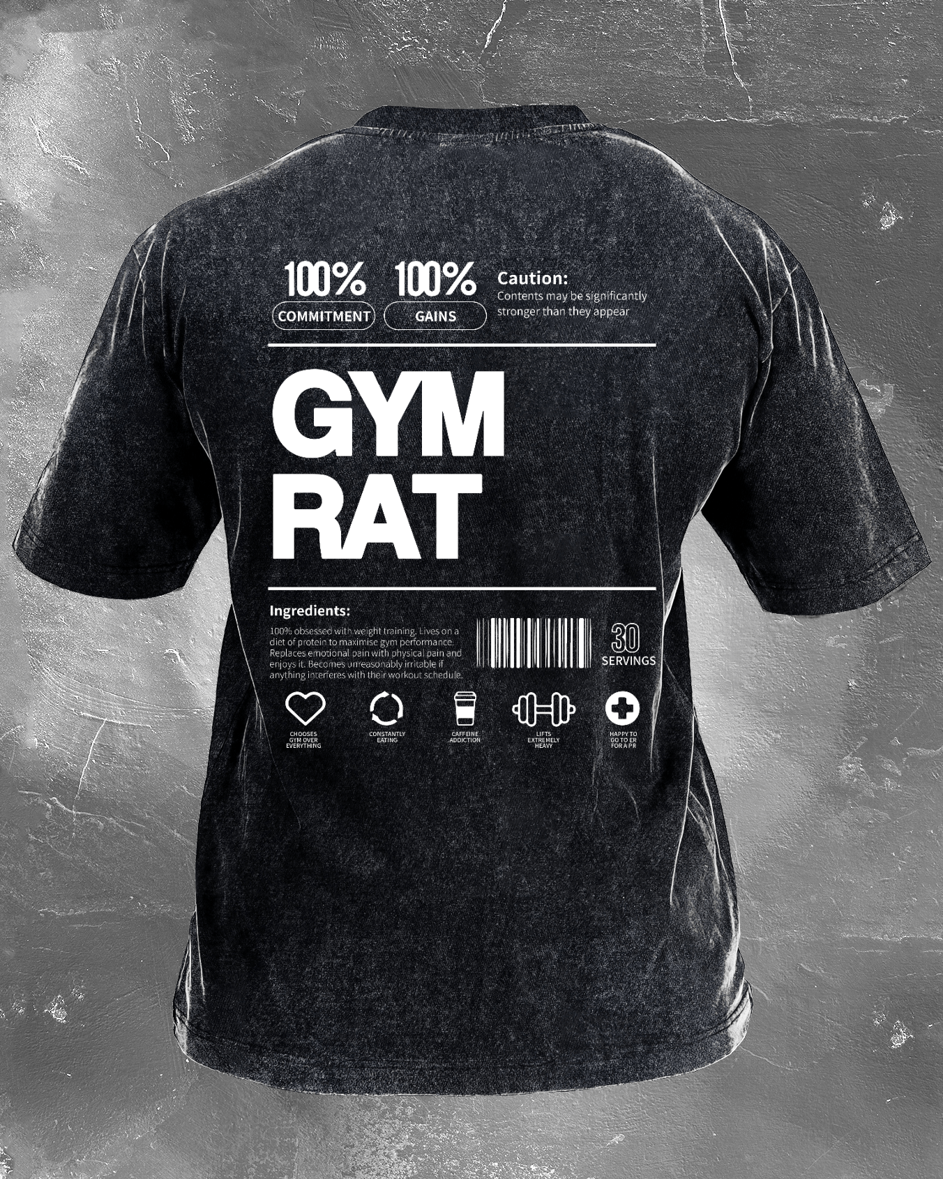 GYM RAT VASKET T-SKJORTE - Gymfit
