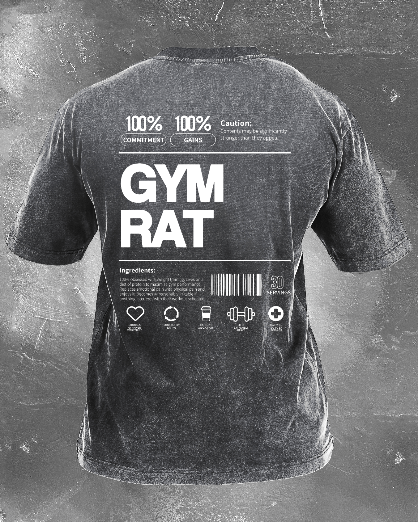 GYM RAT VASKET T-SKJORTE - Gymfit