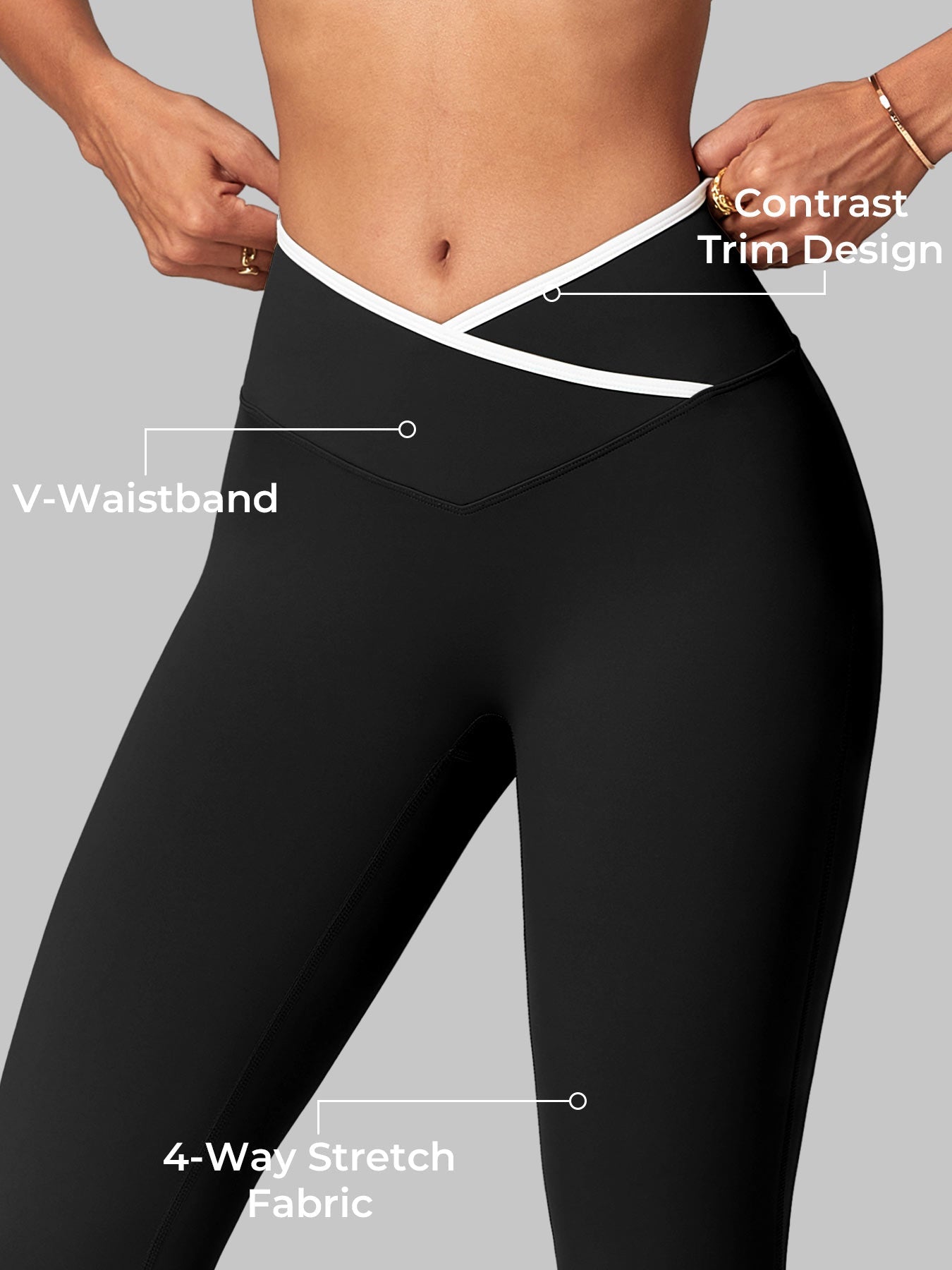 Gymfit Alberta leggings med kontrast og utsving - Gymfit