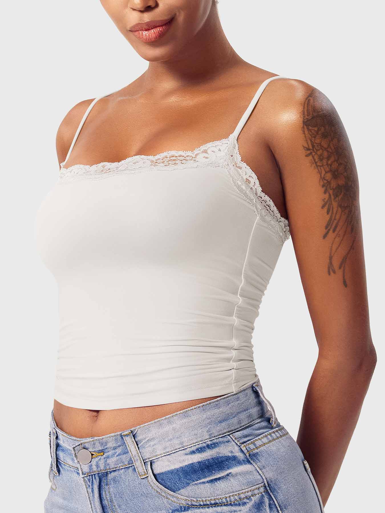 Gymfit Annabely singlet med firkantet hals og blonder - Gymfit