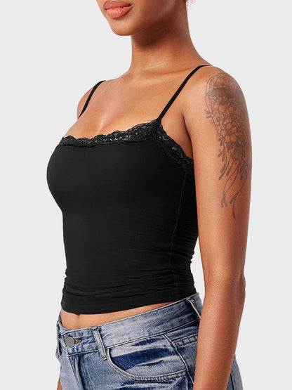 Gymfit Annabely singlet med firkantet hals og blonder - Gymfit